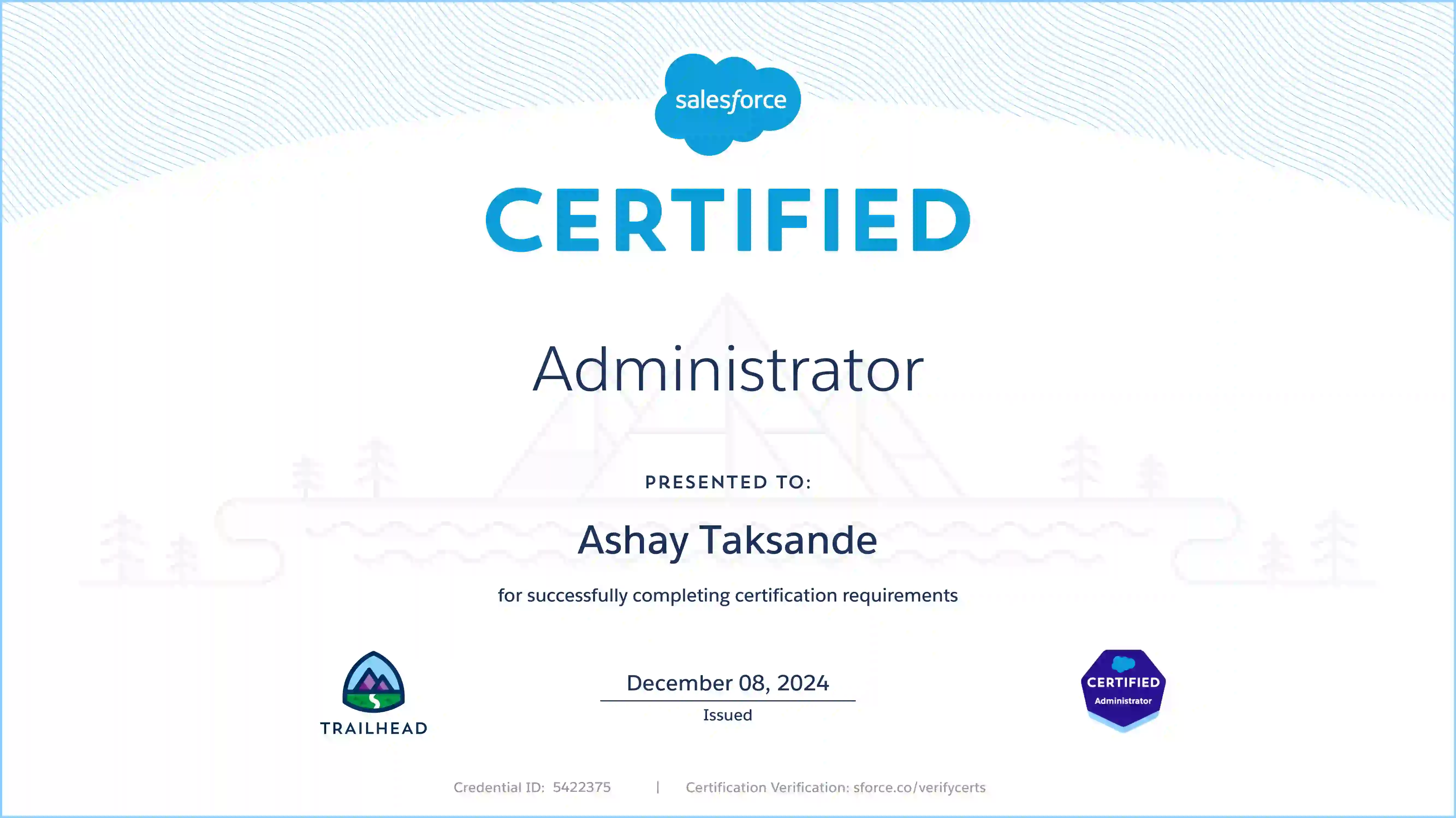 Salesforce Admin Certificate